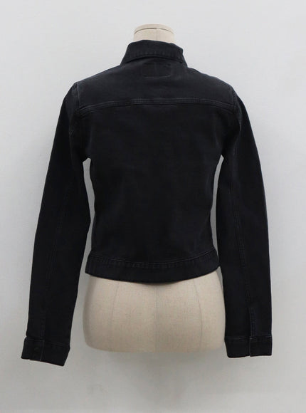 Button Crop Denim Jecket CO18