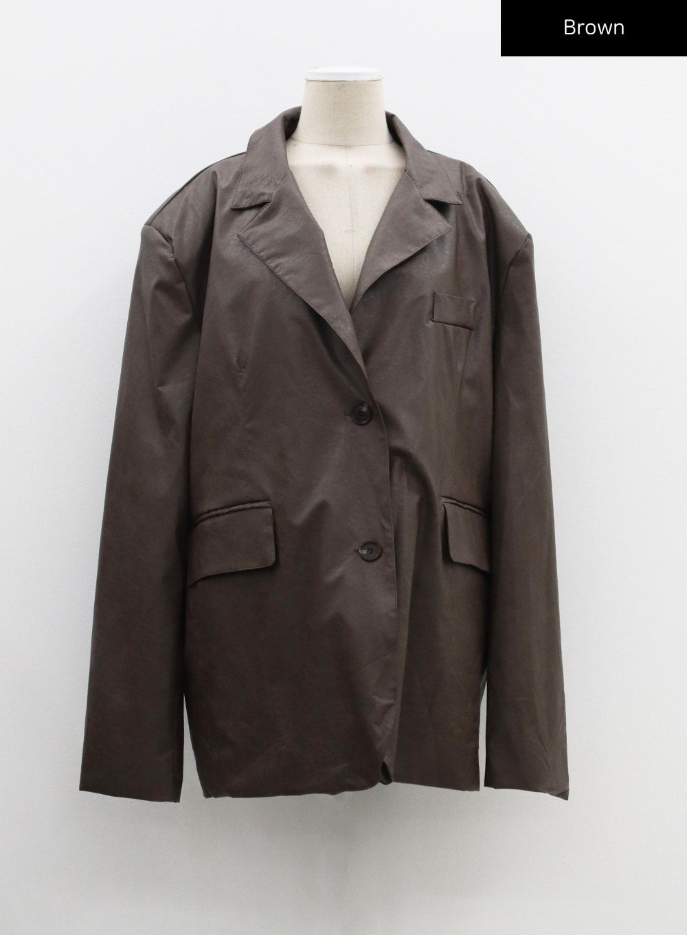 Faux Leather Oversized Jacket CF306