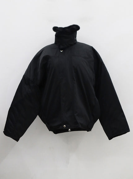 Faux Collar Puffer Jacket Unisex CN23