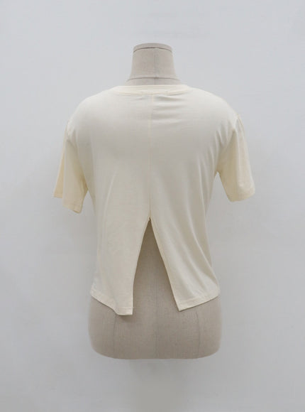 Back Slit Short Sleeve Tee BG11