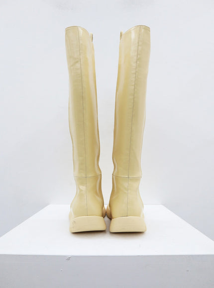 Faux Leather Knee High Boots CD12