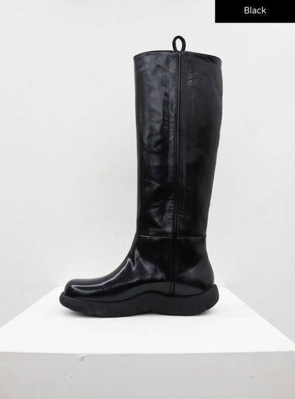 Faux Leather Knee High Boots CD12