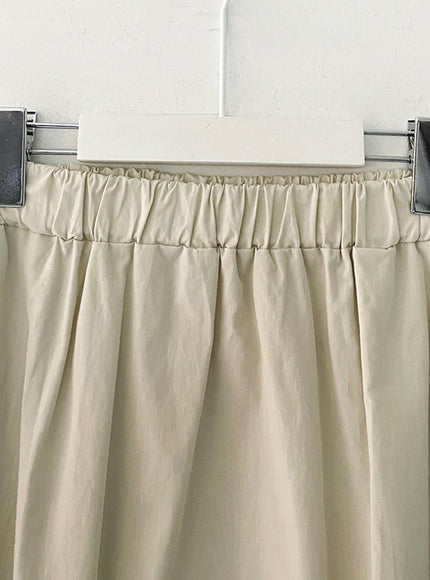 Shirring Long Band Skirt