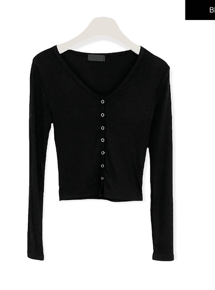 Crop Cardigan with Buttons